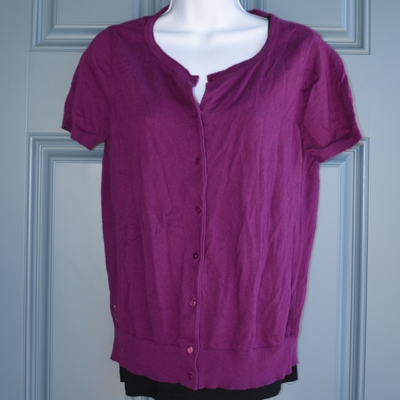 LOFT Sweaters - Plum Colored Lightweight Cardigan by Loft Sz. L